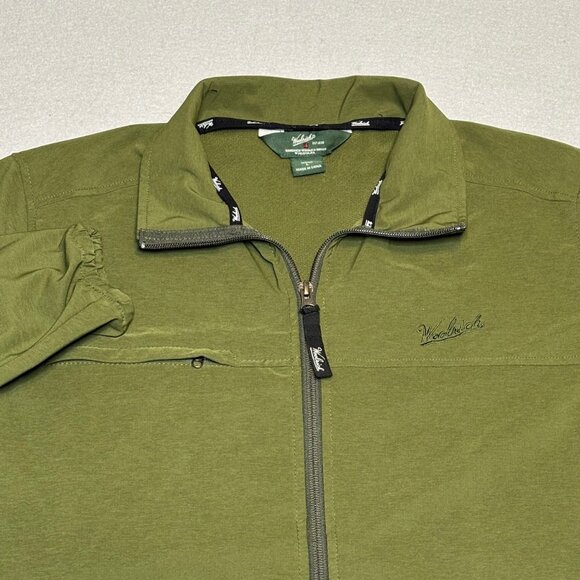 Woolrich Mens Windbreaker Jacket Size Large Military Green Lightweight Outdoor - Picture 1 of 11